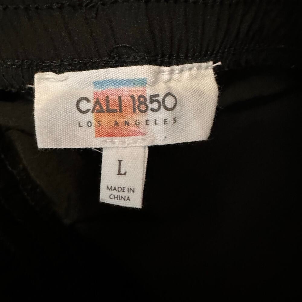 Cali 1850 Womens sz Large Erica Bow Stripe Wide Leg Track Pants Streetwear Black - Picture 10 of 12